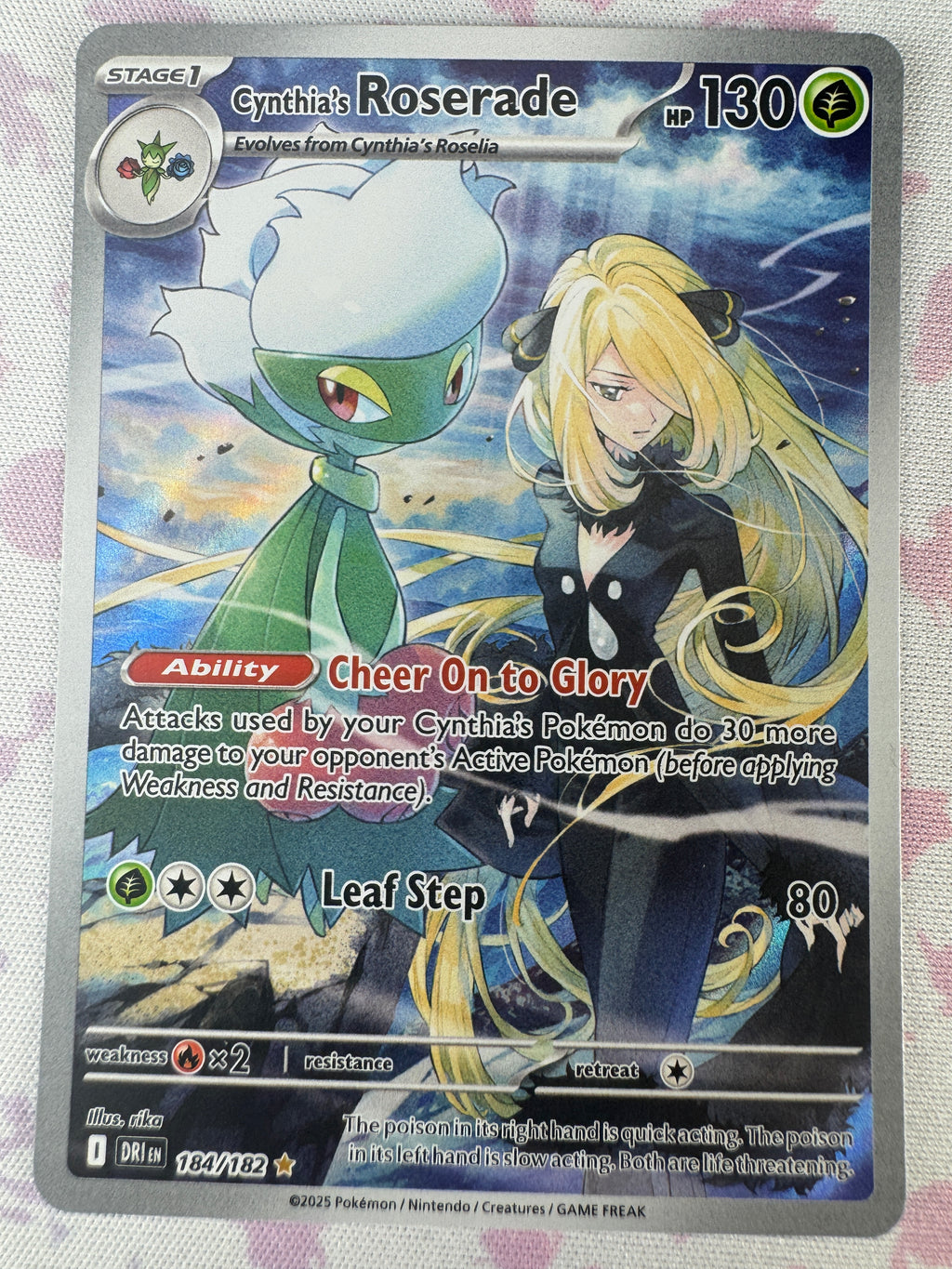 Cynthia's Roserade Pokemon 184/182 NM