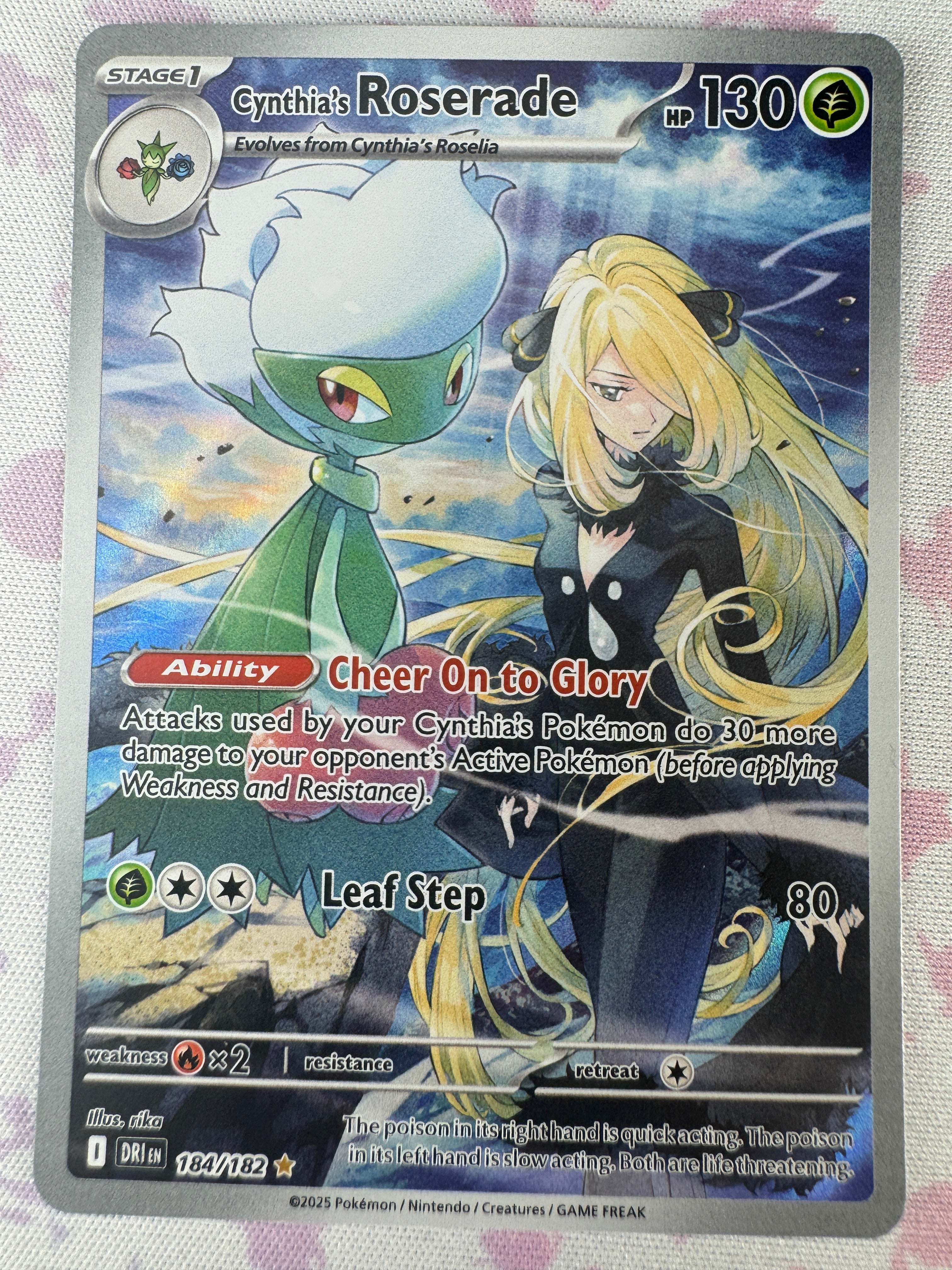 Cynthia's Roserade Pokemon 184/182 NM