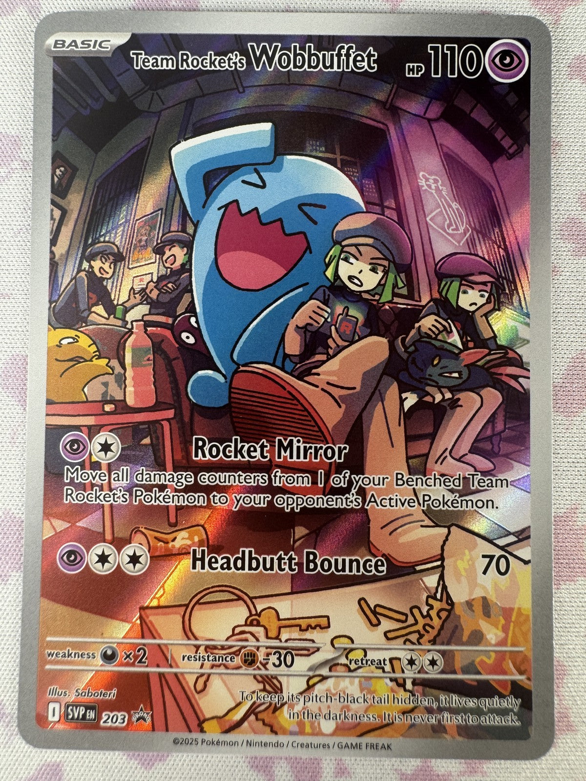 Team Rocket's Wobbuffet Pokemon 203 NM