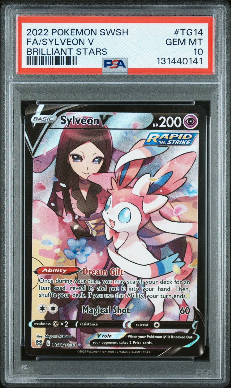 Sylveon V Pokemon Brilliant Stars Sword & Shield Brilliant Stars TG14 PSA 10