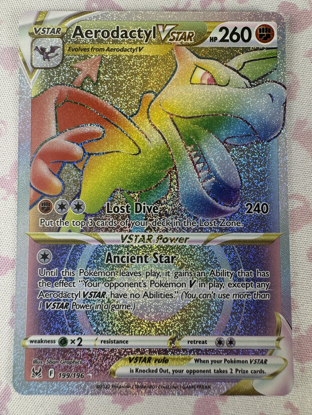 Aerodactyl VSTAR (Secret) Pokemon 199/196 NM