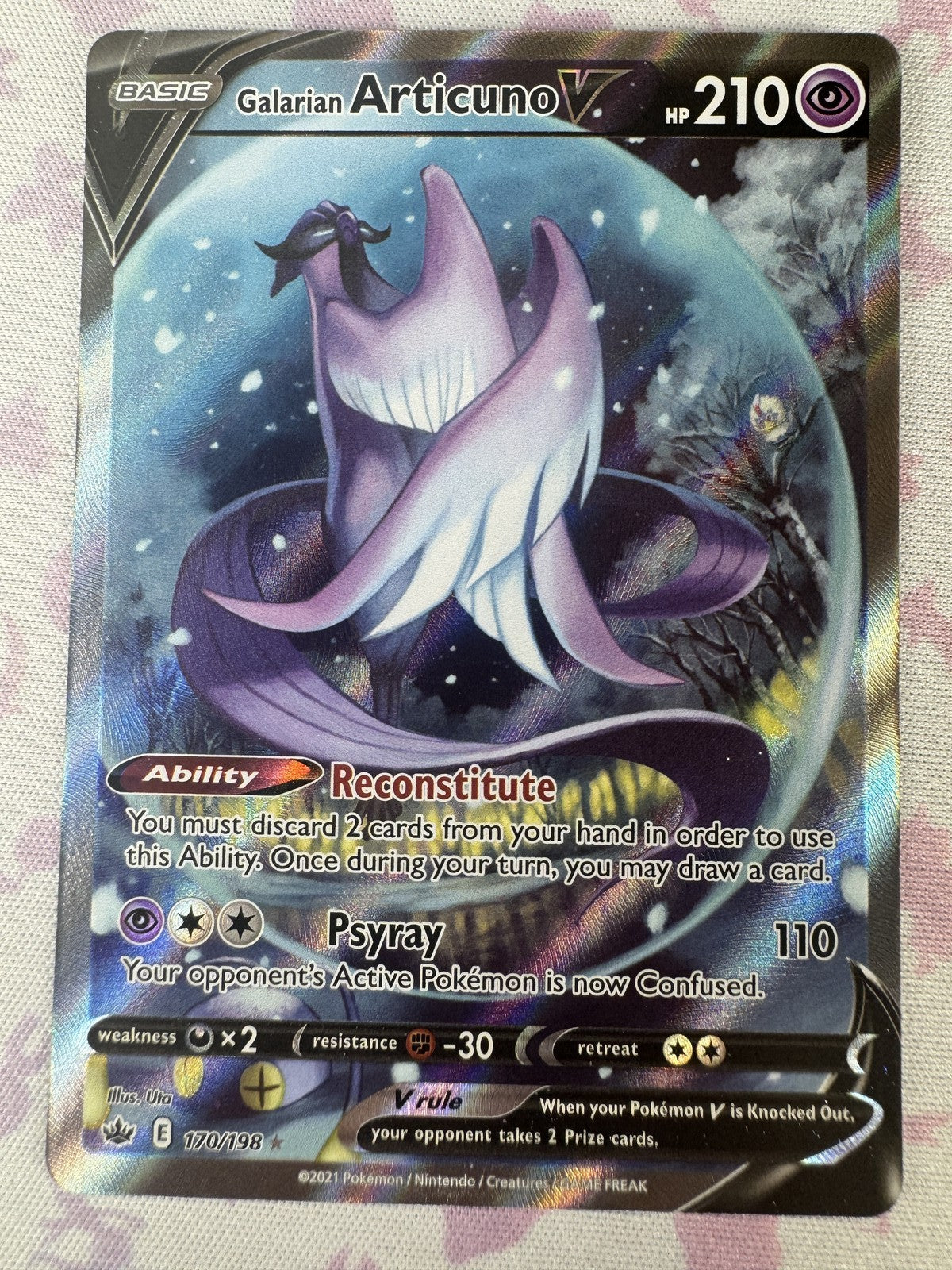 Galarian Articuno V (Alternate Full Art) Pokemon 170/198 NM
