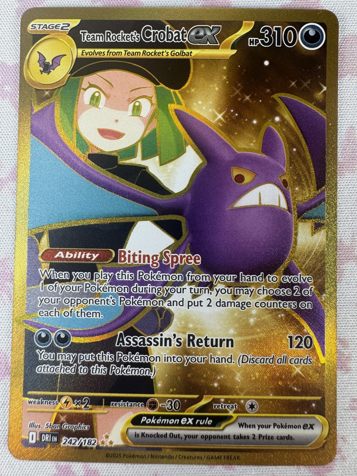Team Rocket's Crobat ex - Pokemon 242/182 NM
