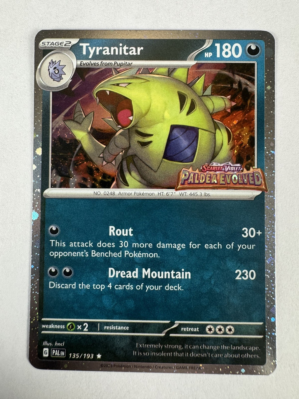 Tyranitar (Paldea Evolved Stamp) Promo Pokemon Cards & Products 135/193 NM