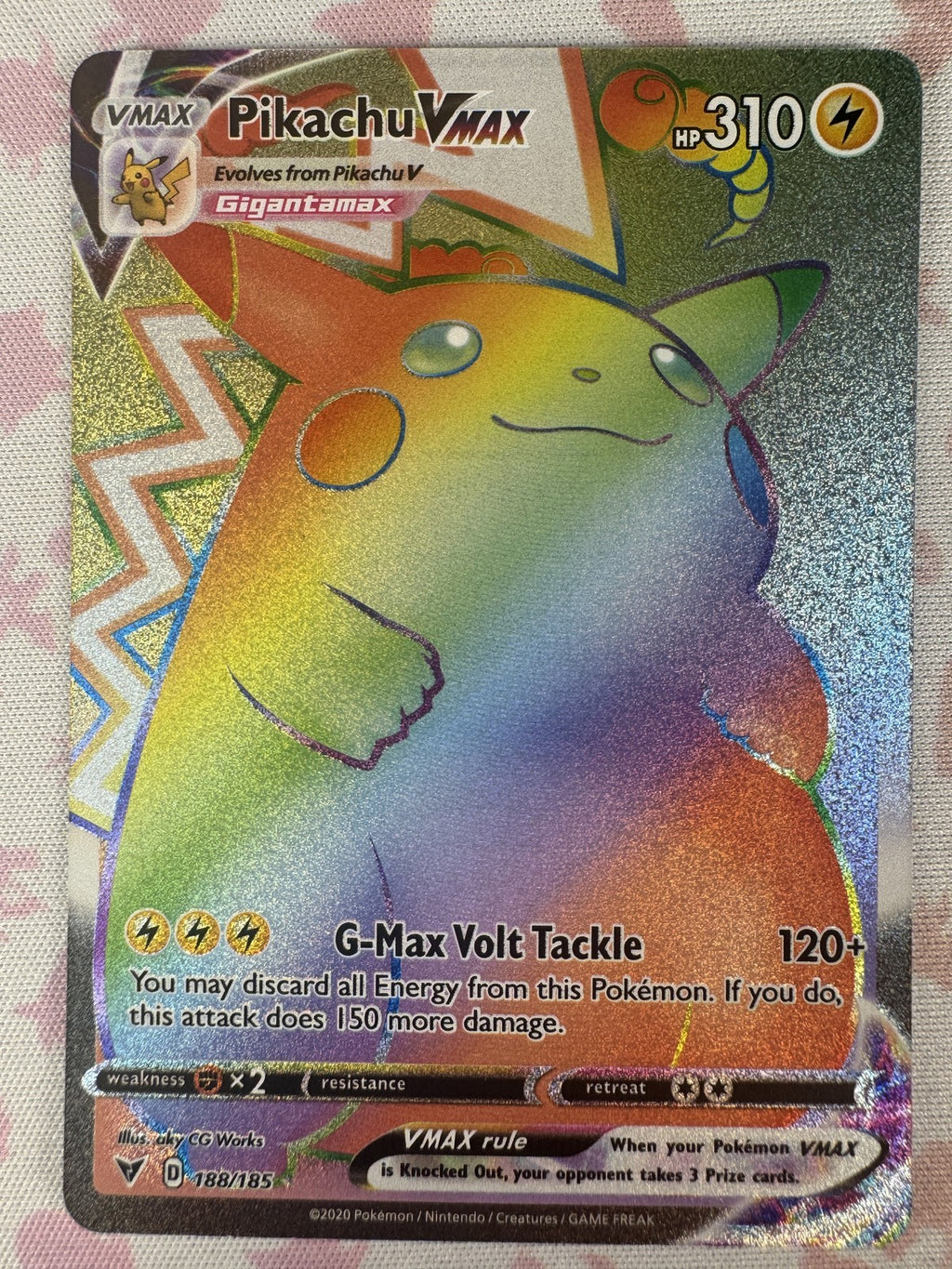 Pikachu VMAX (Secret) Pokemon 188/185 NM