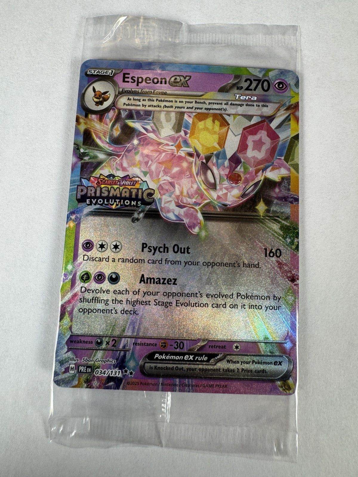 Espeon ex - (Prismatic Evolutions Stamp) Promo Pokemon Cards & Products 03