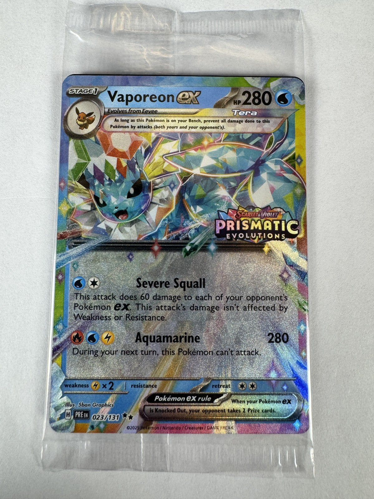 Vaporeon ex - (Prismatic Evolutions Stamp) Promo Pokemon Cards & Products