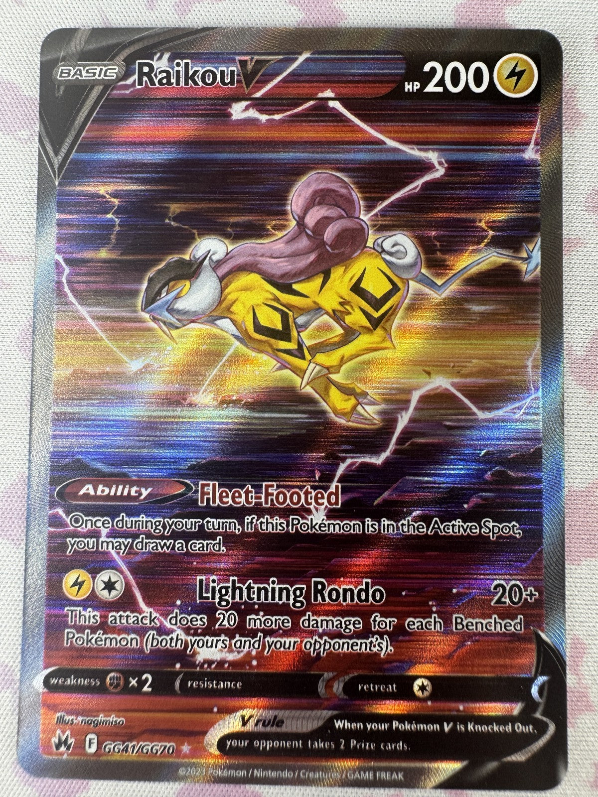 Raikou V Pokemon GG41/GG70 NM