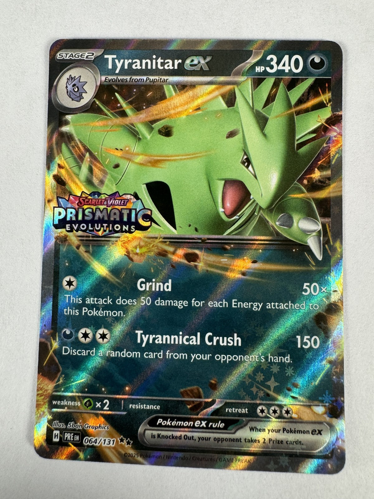 Tyranitar ex (Prismatic Evolutions Stamp) Double Rare Pokemon Cards & Prod