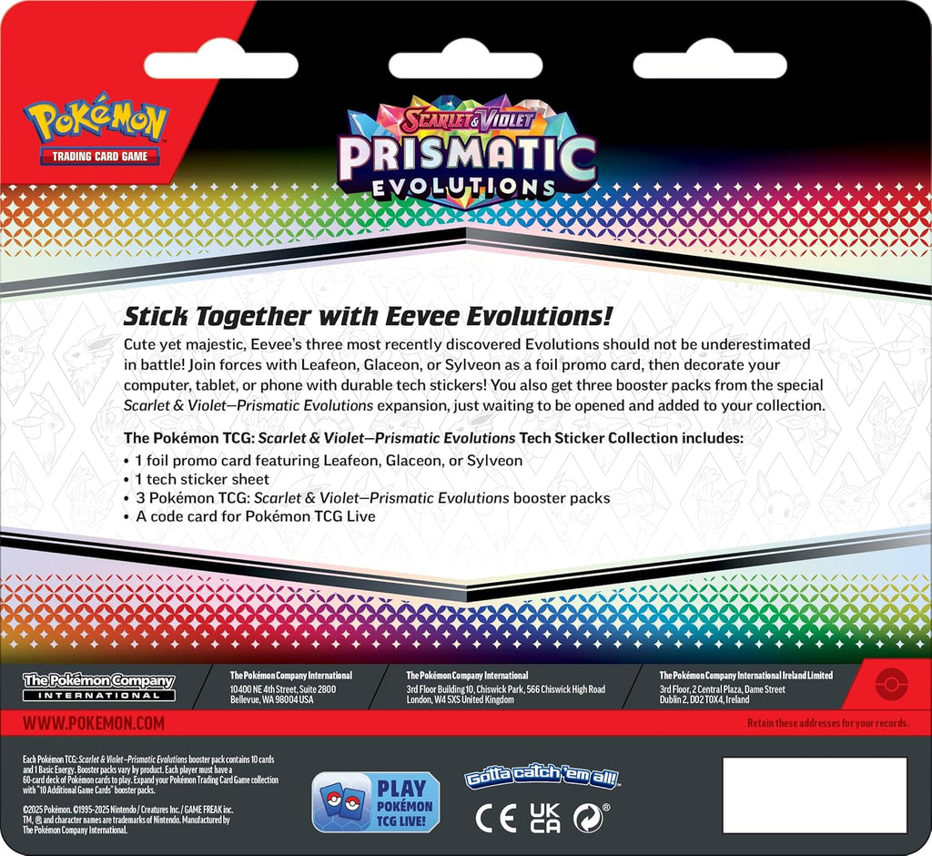 Pokemon TCG Scarlet and Violet 8.5 Prismatic Evolutions Tech Sticker Collection (Random Promo)