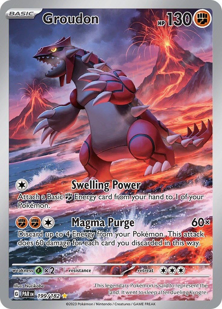 Groudon 199/182 SV04: Paradox Rift Holo Pokémon
